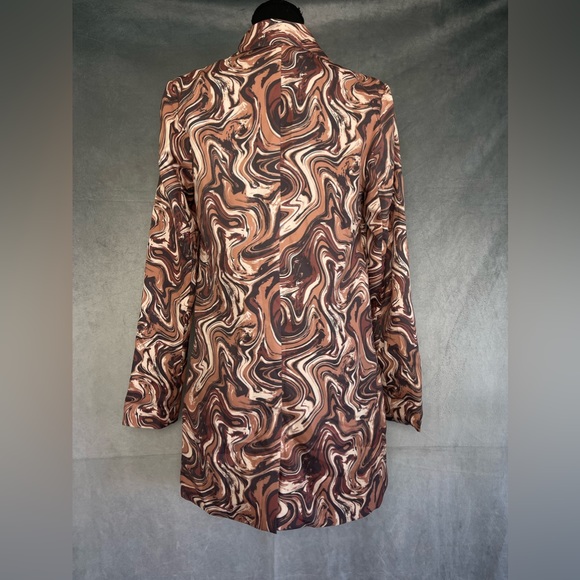 Missguided brown and pink marble print blazer jacket size small - Picture 4 of 8